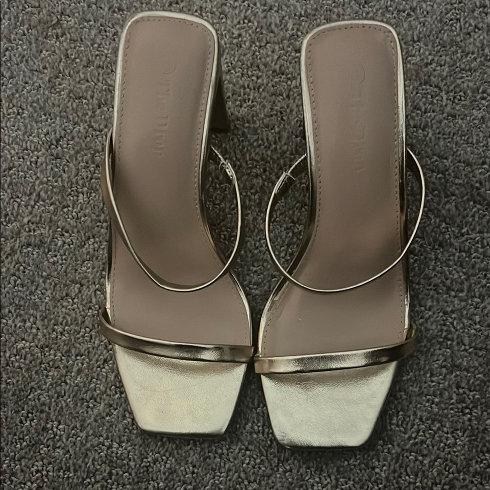 Elegant Metallic Heeled Sandals
